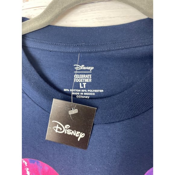 New DIsney Mickey Mouse Tie Dye Ears Navy Sunshine & Vibes T-Shirt sz Large Tall - Picture 4 of 6